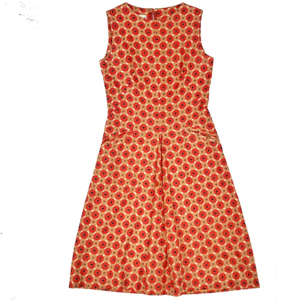 Vintage 60s Mod Poppy Linen A-Line Dress Handmade Jeane Scott | Miu Miu Coded